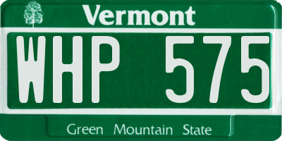 VT license plate WHP575