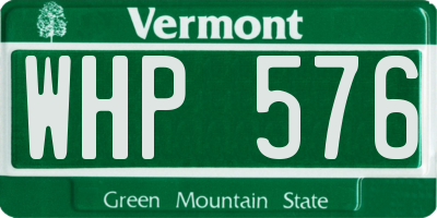 VT license plate WHP576
