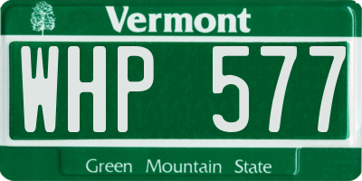 VT license plate WHP577