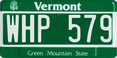 VT license plate WHP579