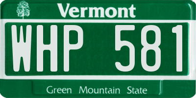 VT license plate WHP581