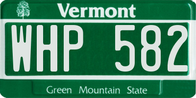 VT license plate WHP582