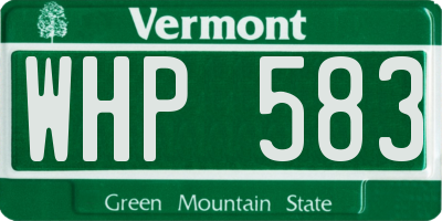 VT license plate WHP583