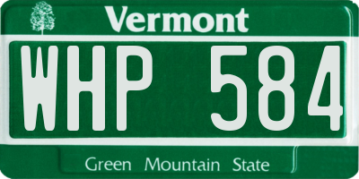 VT license plate WHP584