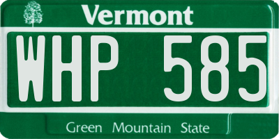 VT license plate WHP585