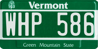VT license plate WHP586