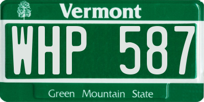 VT license plate WHP587
