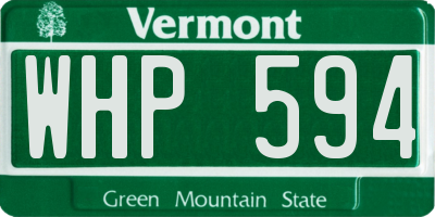 VT license plate WHP594