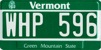 VT license plate WHP596