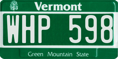 VT license plate WHP598