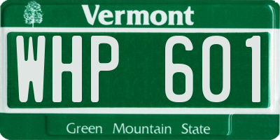 VT license plate WHP601