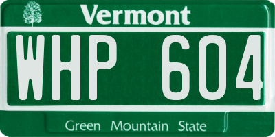 VT license plate WHP604
