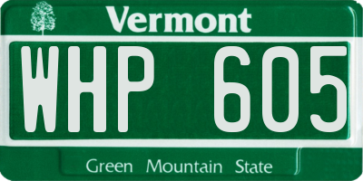 VT license plate WHP605