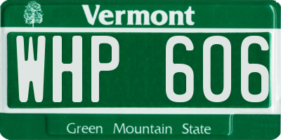 VT license plate WHP606