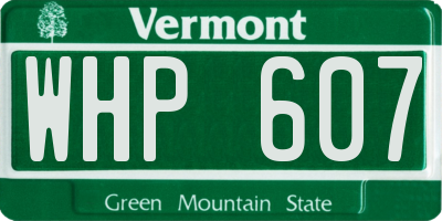 VT license plate WHP607