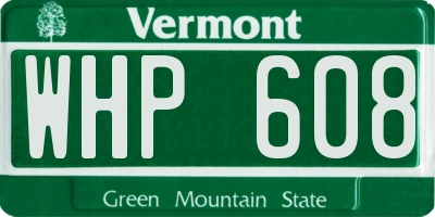 VT license plate WHP608