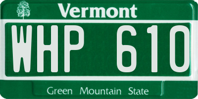 VT license plate WHP610
