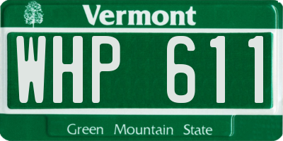 VT license plate WHP611