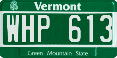 VT license plate WHP613