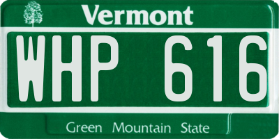 VT license plate WHP616