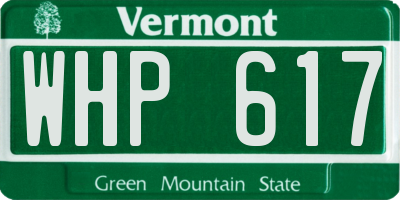 VT license plate WHP617