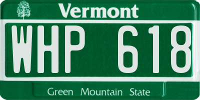 VT license plate WHP618
