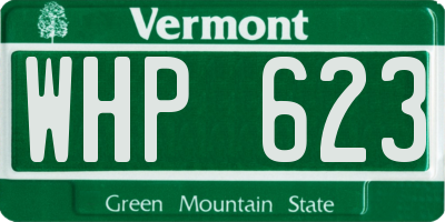 VT license plate WHP623