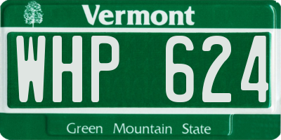 VT license plate WHP624