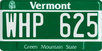VT license plate WHP625