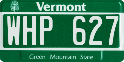 VT license plate WHP627