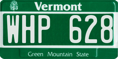 VT license plate WHP628