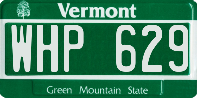 VT license plate WHP629