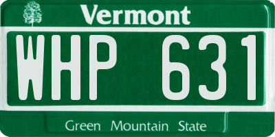 VT license plate WHP631