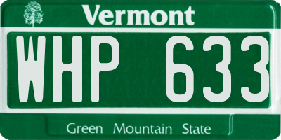 VT license plate WHP633