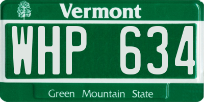 VT license plate WHP634