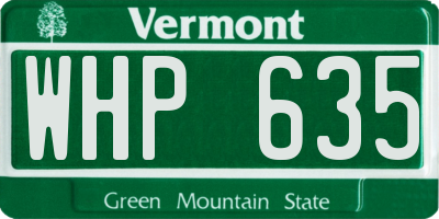 VT license plate WHP635