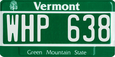 VT license plate WHP638