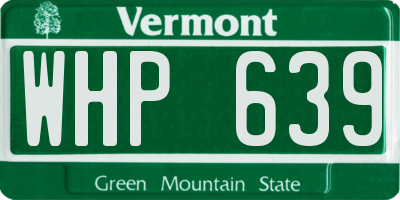 VT license plate WHP639