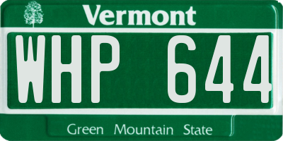 VT license plate WHP644