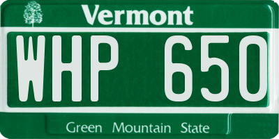 VT license plate WHP650
