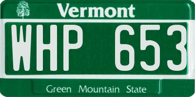 VT license plate WHP653