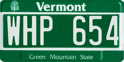 VT license plate WHP654