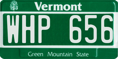 VT license plate WHP656