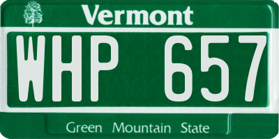 VT license plate WHP657