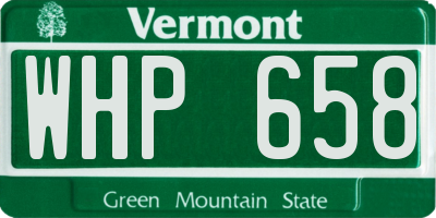 VT license plate WHP658