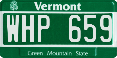 VT license plate WHP659