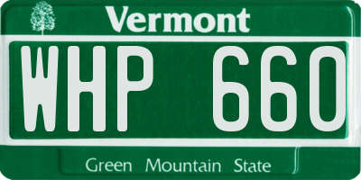 VT license plate WHP660