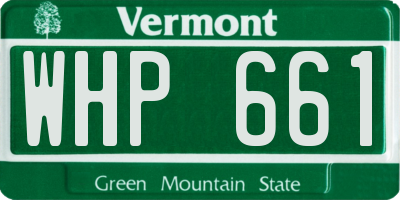 VT license plate WHP661