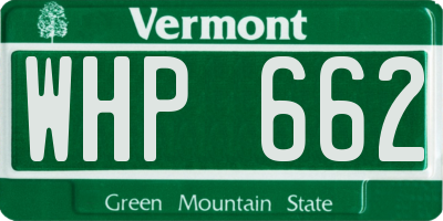 VT license plate WHP662