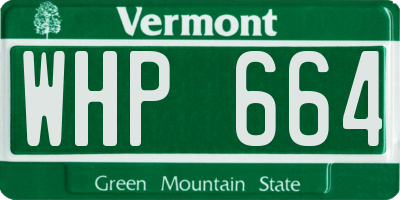 VT license plate WHP664